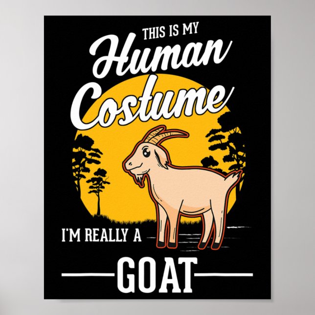 Poster Goat Human Costume Halloween Goat (Frente)