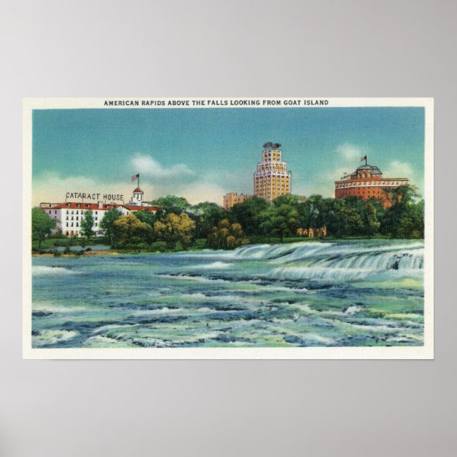 Pôster Goat Island View of American Rapids (Frente)