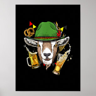 Poster Goat Oktoberfest Lederhosen Costume Gift