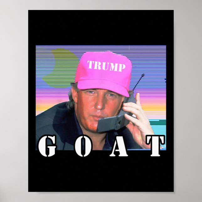 Poster Goat Republican Trump 2024 Engraçado (Frente)
