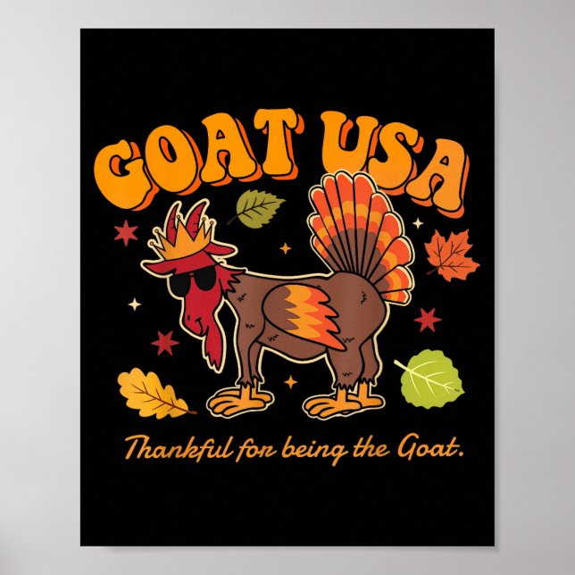 Poster Goat Usa Thankful For Being The Goat Funny Thanksg (Frente)
