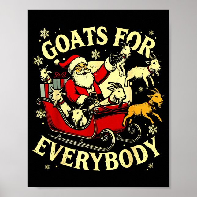 Poster Goats For Everybody Santa Funny Christmas Goat Mom (Frente)