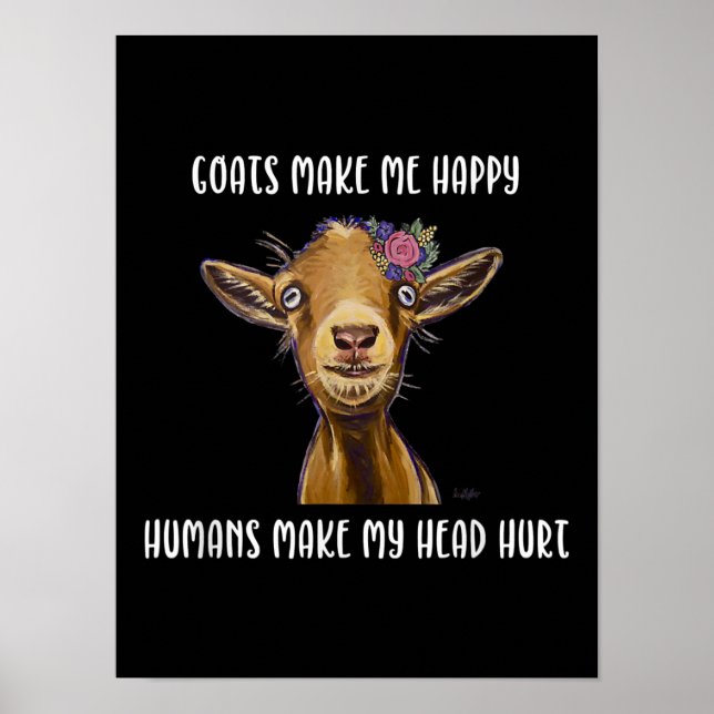 Poster Goats Me Faz Feliz Capuz (Frente)