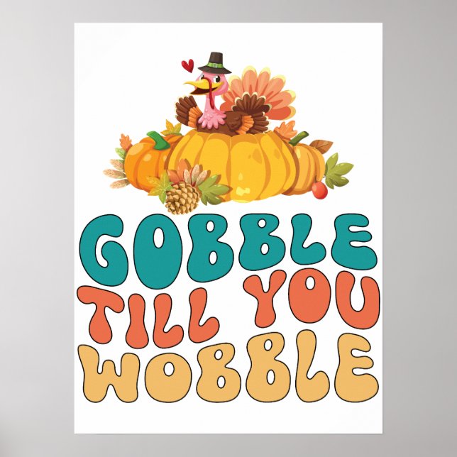 Poster Gobble Até Que Você Acaba A Ação De Graças Da Turq (Frente)
