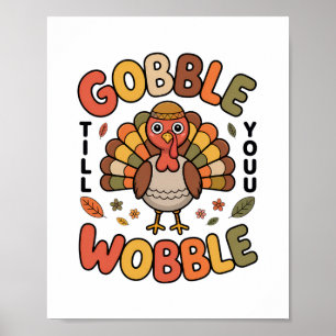 Poster Gobble Até Você Cambalear Design de Peru Para o Di