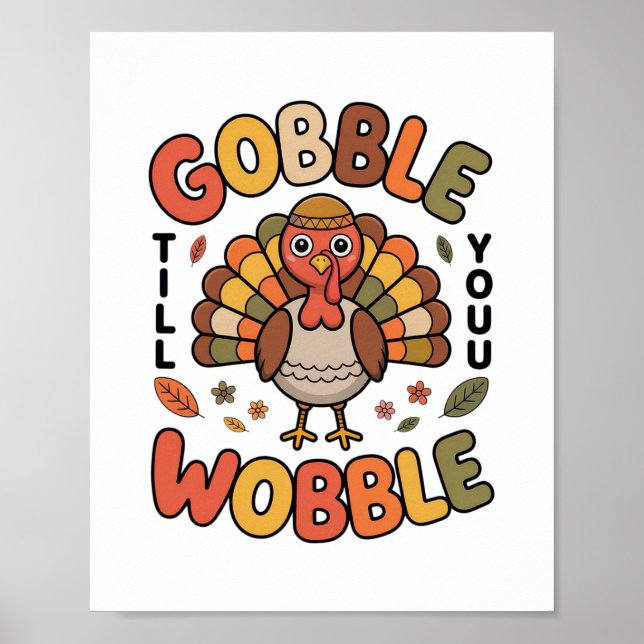 Poster Gobble Até Você Cambalear Design de Peru Para o Di (Frente)