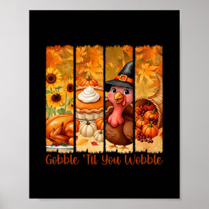 Poster Gobble Até Você Cambalear Peru Dia de Ação de Graç