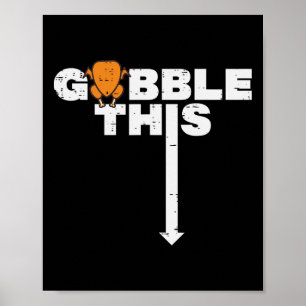Poster Gobble De Ação De Graças Este Engraçado Humor Adul