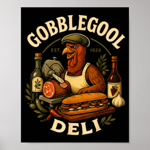 Poster Gobbol Peru Gobbler Dia de Ação de Graças Chef de