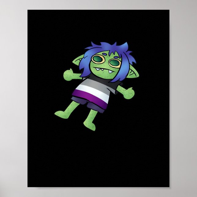 Poster Goblincore Asexual Pride Goblin Classic (Frente)