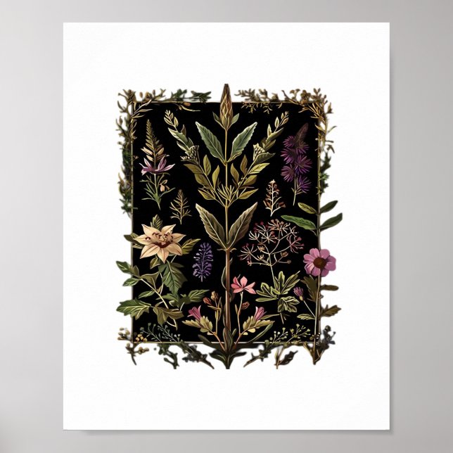 Poster Goblincore Victorian Witch Herbs Classic (Frente)