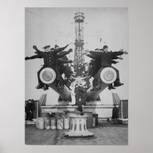 Pôster "Gobs" e armas em USS Texas