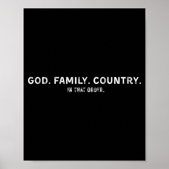 Poster God Family Country In That Order  (Frente)