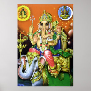 Pôster God Ganesha on Elephant