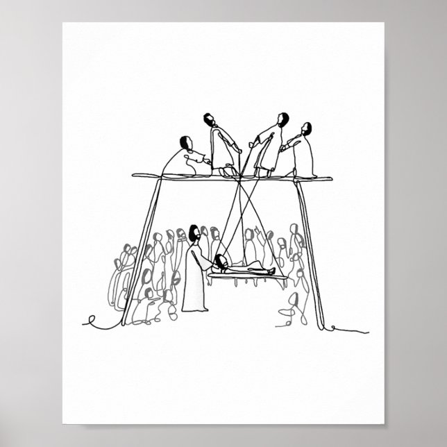 Poster God Heals Man Of Palsy Let Down Through The Roof R (Frente)