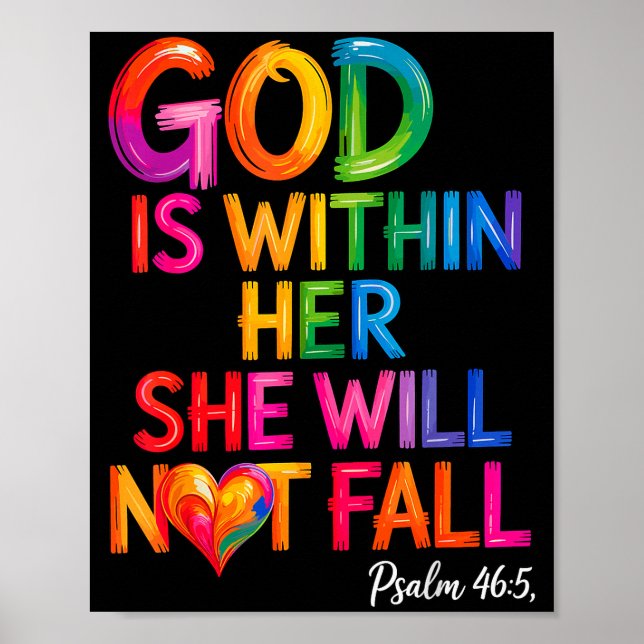 Poster God Is Within Her She Will Not Fall Psalm 46-5  (Frente)