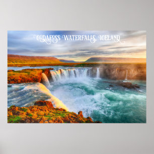 Poster Godafoss Waterfall, Islândia
