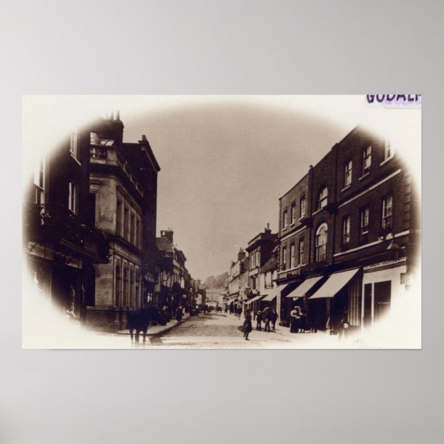 Pôster Godalming High Street, Surrey, 1900 (Frente)