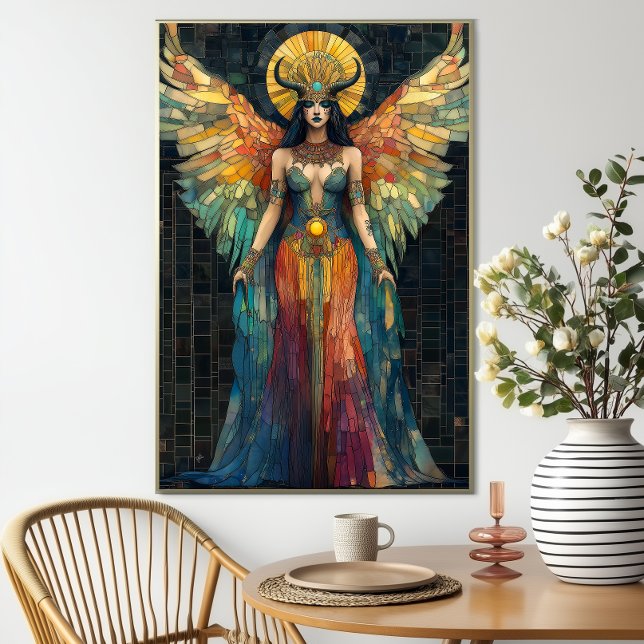 Poster Goddess Hathor Egyptian Mosaic Art Nouveau  (Criador carregado)