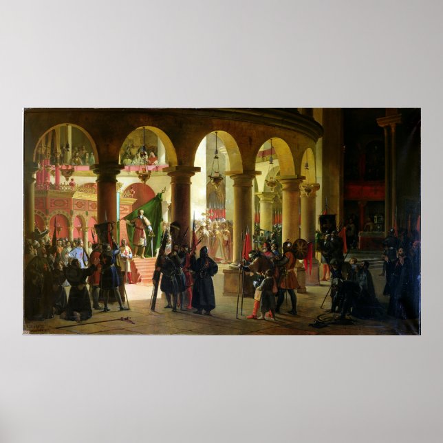 Poster Godfrey de Bouillon Depositando os Troféus (Frente)