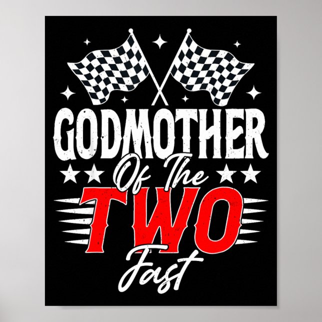 Poster Godmother Of The Two Fast Second Birthday Racing C (Frente)