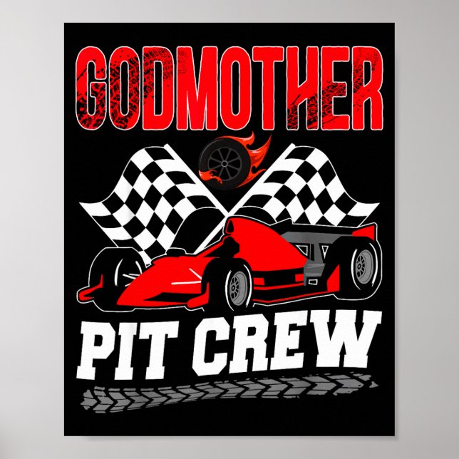 Poster Godmother T Crew Racing Family Race Car Birthday B (Frente)