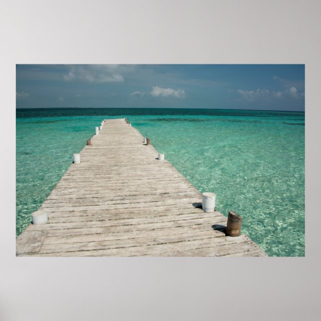 Poster Goff Caye, uma popular Ilha Barrier Reef (Frente)