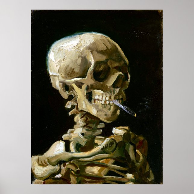 Poster Gogh Head of a Skeleton with a Burning Cigarette (Frente)
