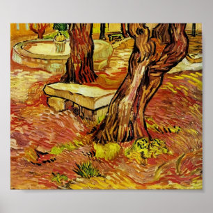 Pôster Gogh - o banco de pedra no jardim em St Paul