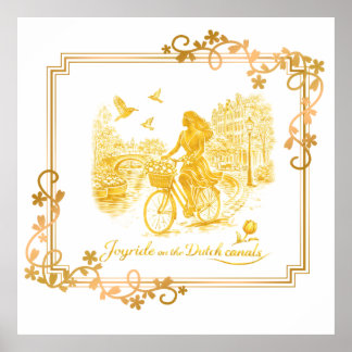 Poster Gold Amsterdam Arched Bridges Charm