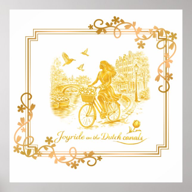 Poster Gold Amsterdam Arched Bridges Charm (Frente)