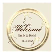 Gold Bow Wedding Welcome Sign