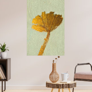 Poster Gold Flower on Canvas