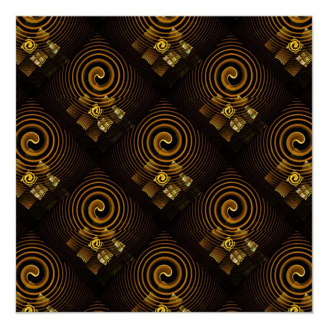 Pôster Gold Modern Boho Elegant Abstract Art Pattern #502 (Frente)