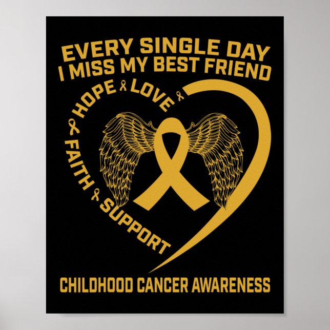 Poster Gold Ribbon Childhood Cancer Awareness I Miss My B (Frente)
