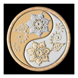 Pôster Gold & Silver Yin Yang 
