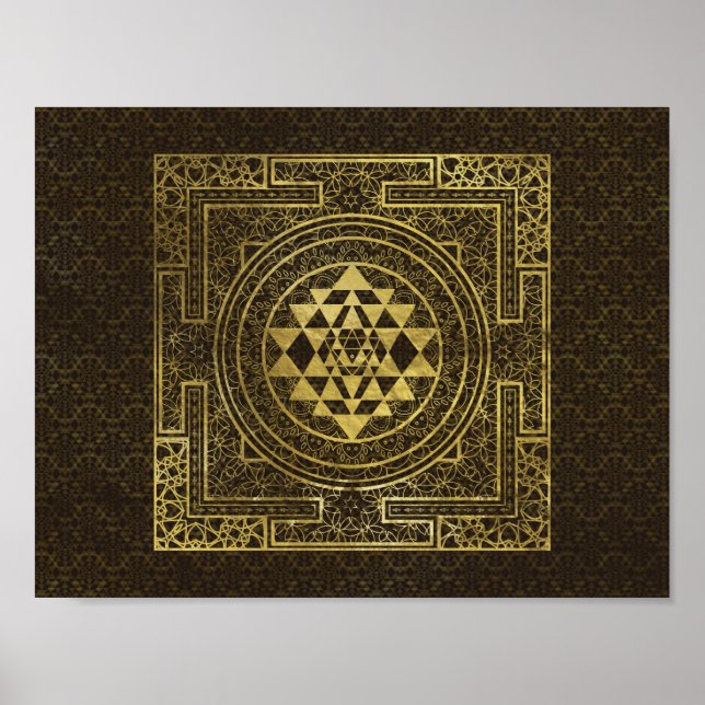 Pôster Gold Sri Yantra  / Sri Chakra (Frente)