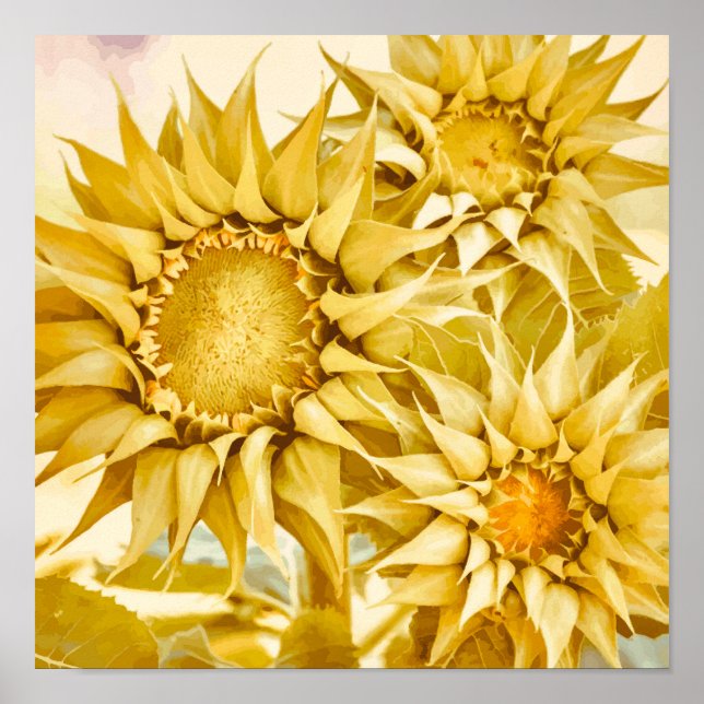 Poster Gold Sunflowers After Van Gogh  (Frente)