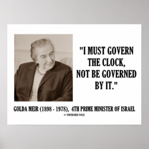 Pôster Golda Meir eu devo governar as citações do pulso
