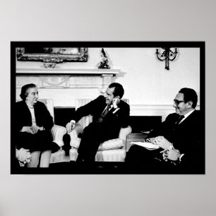 Pôster Golda Meir, presidente Nixon, & Henry Kissinger
