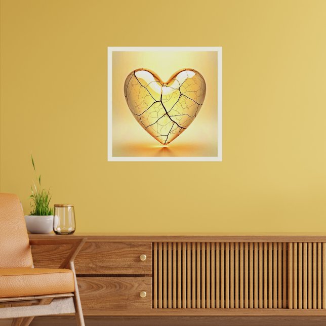 Poster Golden Cracked Heart Art (Sala de Estar 2)