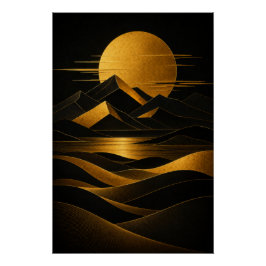 Pôster Golden Desert Horizon Poster