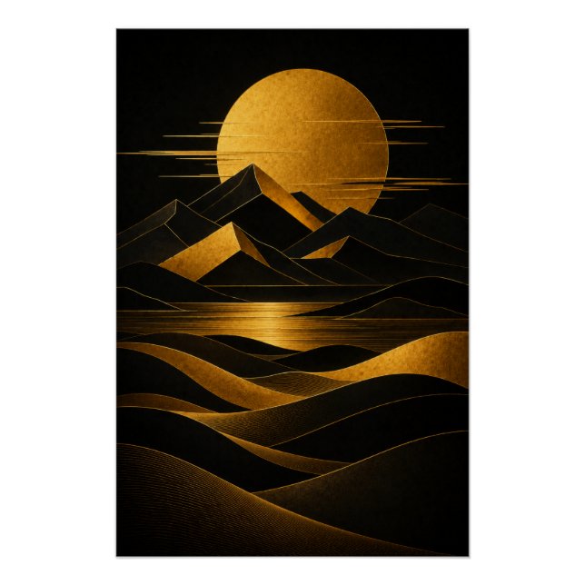 Pôster Golden Desert Horizon Poster (Frente)