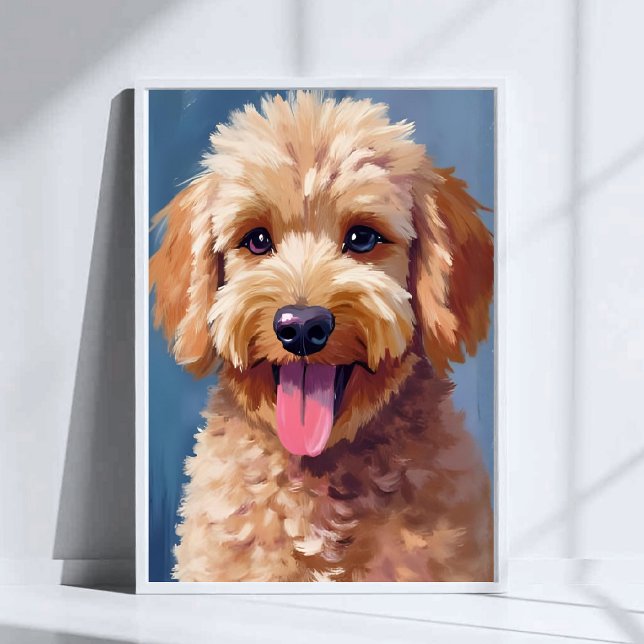 Poster Golden Doodle | Dog Watercolor Painting Pet (Criador carregado)