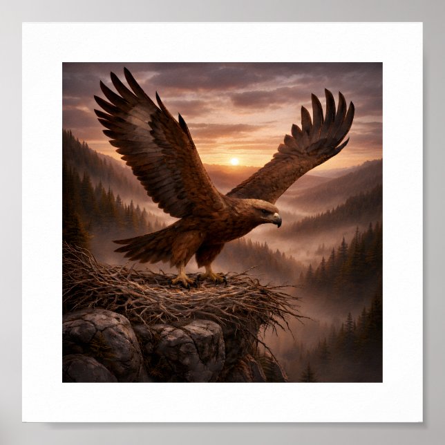 Poster Golden Eagle (Aquila chrysaetos) – Birds of Prey  (Frente)