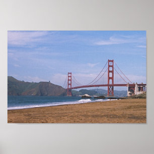 Poster Golden gate bridge - a praia do padeiro