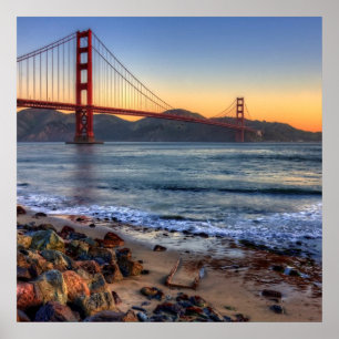 Poster Golden gate bridge da fuga de San Francisco Bay