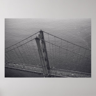 Poster Golden gate bridge em preto e branco