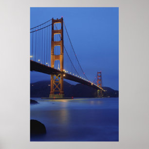 Pôster Golden gate bridge na noite