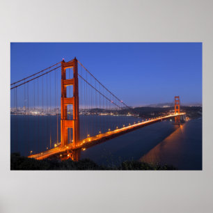 Pôster Golden gate bridge no crepúsculo